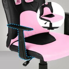 BHM Germany Dětská kancelářská židle Fun, syntetická kůže, černá / růžová
