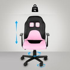 BHM Germany Dětská kancelářská židle Fun, syntetická kůže, černá / růžová