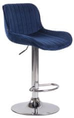 BHM Germany Barová židle Lentini, samet, chrom / modrá