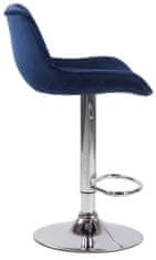 BHM Germany Barová židle Lentini, samet, chrom / modrá