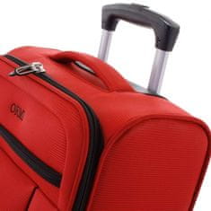 ORMI Kvalitní látkový kufr na kolečkách 4.kolečka, velikost II, červený