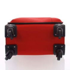 ORMI Kvalitní látkový kufr na kolečkách Karlino, 4 kolečka, velikost II, červená
