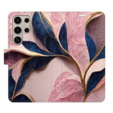 iSaprio Flipové pouzdro - Pink Leaves pro Samsung Galaxy S24 Ultra