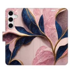 iSaprio Flipové pouzdro - Pink Leaves pro Samsung Galaxy S24