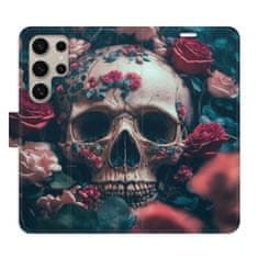 iSaprio Flipové pouzdro - Skull in Roses 02 pro Samsung Galaxy S24 Ultra