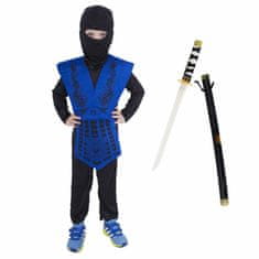 FunCo Dětský kostým Ninja modrý s katanou 116-128 M