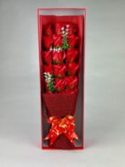 Medvídárek kytice z mýdlových růží v dárkovém boxu Barva: Růžová
