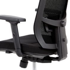Autronic Kancelářská židle, černá látka / černá síťovina, hliníkový kříž, synchronní mech