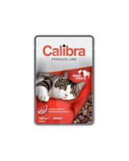 Calibra Calibra kapsička Premium cat Adult Kura a hovädzie v omáčke 24 x 100 g