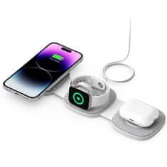 Tech-protect A31 3in1 MagSafe bezdrátová nabíječka na mobil / AirPods / Apple Watch, bíla