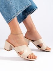 Amiatex Módní sandály hnědé dámské na širokém podpatku, odstíny hnědé a béžové, 38