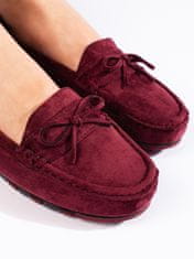 Amiatex Stylové dámské červené mokasíny bez podpatku + Ponožky Gatta Calzino Strech, odstíny červené, 39