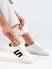 Amiatex Trendy dámské bílé tenisky bez podpatku, bílé, 39