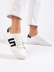 Amiatex Trendy dámské bílé tenisky bez podpatku, bílé, 39
