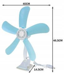 Ruhhy 23564 Lopatkový ventilátor s klipem, 8 W, 40 cm