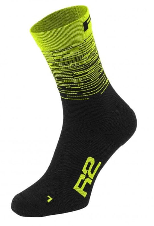 Levně R2 ponožky RACE ATS23E černá/žlutá M