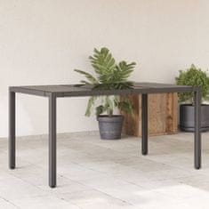shumee Zahradní stůl se skleněnou deskou černý 150x90x75 cm polyratan