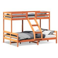 shumee Patrová postel 80 x 200/140 x 200 cm voskově hnědá borové dřevo