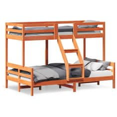 shumee Patrová postel 80 x 200/120 x 200 cm voskově hnědá borové dřevo