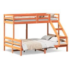 shumee Patrová postel 80 x 200/140 x 200 cm voskově hnědá borové dřevo