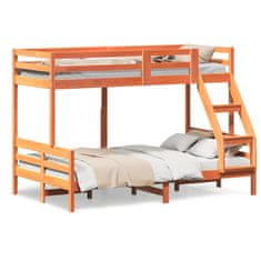 shumee Patrová postel 80 x 200/120 x 200 cm voskově hnědá borové dřevo