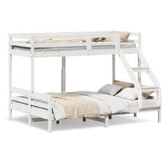 shumee Patrová postel 80 x 200/140 x 200 cm bílá masivní borové dřevo