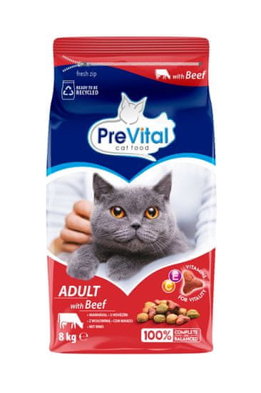 PreVital Adult granule pro kočky hovězí 8 kg
