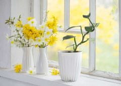 Dekorstyle Květináč STRIPPED ECO V 30 cm bílý