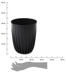 Dekorstyle Květináč STRIPPED ECO VI 25 cm černý