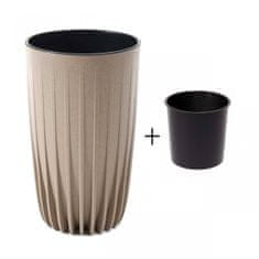 Dekorstyle Květináč STRIPPED ECO II 30 cm latte