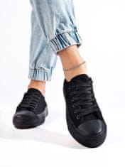 Amiatex Pohodlné tenisky černé dámské bez podpatku + Ponožky Gatta Calzino Strech, černé, 41