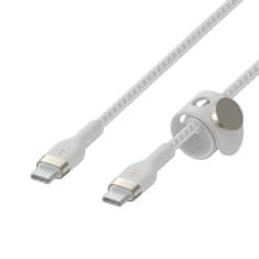 Belkin Kabel USB-C na USB-C BoostCharge Pro Flex, USB-C PD, Bílý, 2m