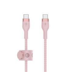 Belkin Kabel USB-C na USB-C BoostCharge Pro Flex, USB-C PD, Růžový, 1m