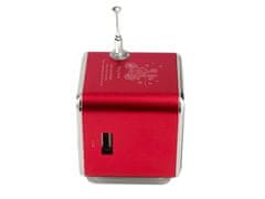 06211 Přenosné mini rádio Bluetooth 5.0, 3 W, červené