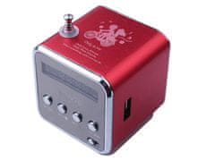 Verk 06211 Přenosné mini rádio Bluetooth 5.0, 3 W, červené