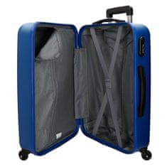 Joummabags Sada ABS cestovních kufrů ROLL ROAD FLEX Blue, 55-65cm, 5849563