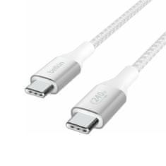 Belkin BoostCharge USB-C - USB-C kabel 240W, 1m, bílý 2 metry