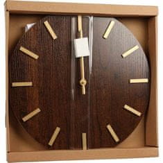 SEGNALE Nástěnné hodiny KO-Y36300180 40 cm dekor dřevo tmavě hnědé