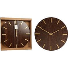 SEGNALE Nástěnné hodiny KO-Y36300180 40 cm dekor dřevo tmavě hnědé