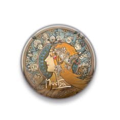 Grooters Magnet Alfons Mucha - Zodiak, kulatý, 5 cm