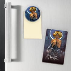 Grooters Magnet Alfons Mucha – Luna, kulatý, 5 cm