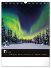 Grooters Nástěnný kalendář Polární záře 2025, 30 × 34 cm