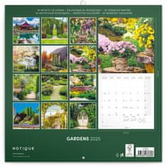 Presco Publishing Poznámkový kalendář Zahrady 2025, 30 × 30 cm