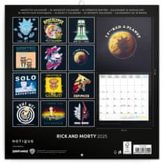 Grooters Poznámkový kalendář Rick a Morty 2025, 30 × 30 cm