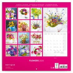 Grooters Poznámkový kalendář Květiny 2025, 30 × 30 cm