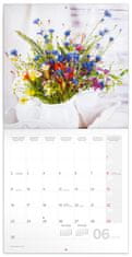 Presco Publishing Poznámkový kalendář Květiny 2025, 30 × 30 cm