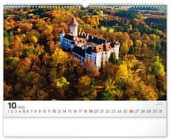 Presco Publishing Nástěnný kalendář Panoramata Česka 2025, 48 × 33 cm