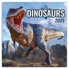 Presco Publishing Poznámkový kalendář Dinosauři 2025, 30 × 30 cm