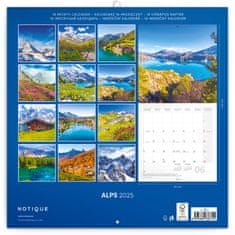 Presco Publishing Poznámkový kalendář Alpy 2025, 30 × 30 cm
