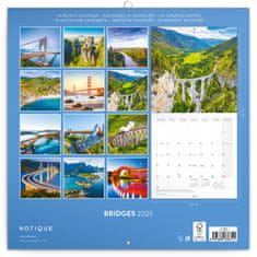 Presco Publishing Poznámkový kalendář Mosty 2025, 30 × 30 cm